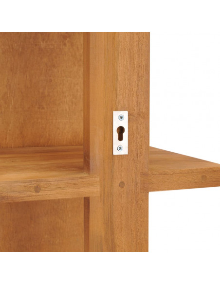 Specchio da Parete con Mensole 30x30x120 cm in Massello di Teak