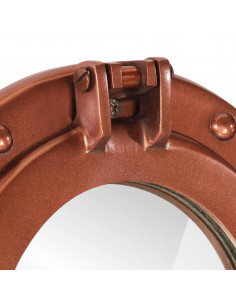 Specchio da Parete Design Oblò Ø30 cm in Alluminio e Vetro