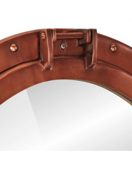 Specchio da Parete Design Oblò Ø50 cm in Alluminio e Vetro