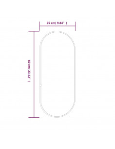 Specchio da Parete Dorato 60x25 cm Ovale