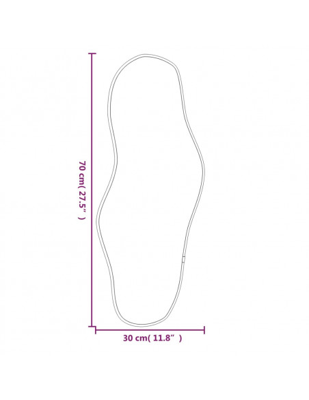 Specchio da Parete Dorato 70x30 cm