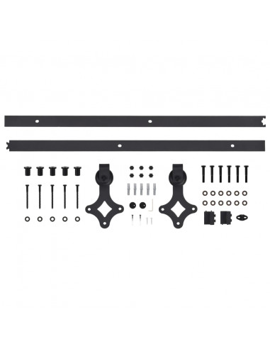 Porta Scorrevole con Set Hardware 80x210 cm in Legno di Pino
