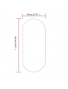 Specchio da Parete Dorato 90x40 cm Ovale