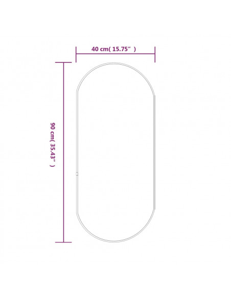 Specchio da Parete Dorato 90x40 cm Ovale