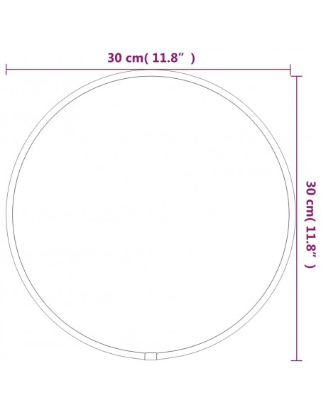 Specchio da Parete Dorato Ø 30 cm Rotondo