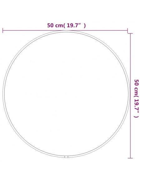 Specchio da Parete Dorato Ø 50 cm Rotondo