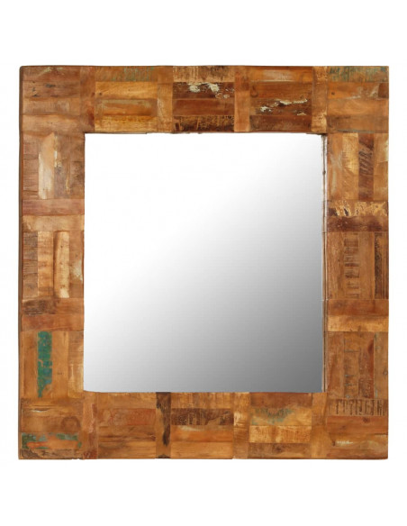 Specchio da Parete in Legno Massello di Recupero 60x60 cm