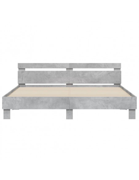 Giroletto Testiera Grigio Cemento 160x200 cm Legno Multistrato