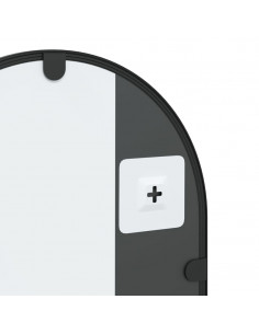 Specchio da Parete Nero 30x60 cm Arco in Ferro