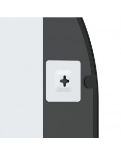 Specchio da Parete Nero 60x100 cm Arco in Ferro