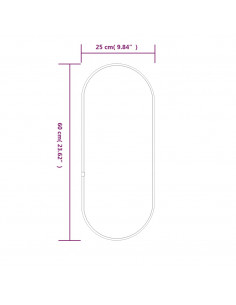 Specchio da Parete Nero 60x25 cm Ovale