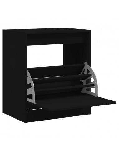 Scarpiera Nera 60x42x69 cm in Legno Multistrato