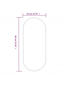 Specchio da Parete Nero 80x35 cm Ovale