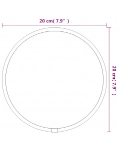 Specchio da Parete Nero Ø 20 cm Rotondo