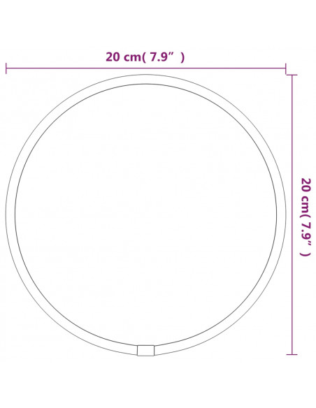 Specchio da Parete Nero Ø 20 cm Rotondo