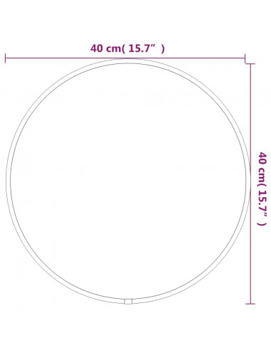 Specchio da Parete Nero Ø 40 cm Rotondo