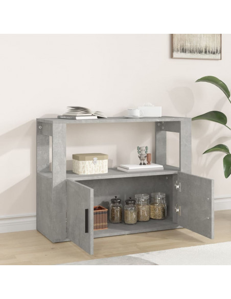 Credenza Grigio Cemento 80x30x60 cm in Legno Multistrato