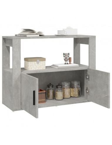 Credenza Grigio Cemento 80x30x60 cm in Legno Multistrato