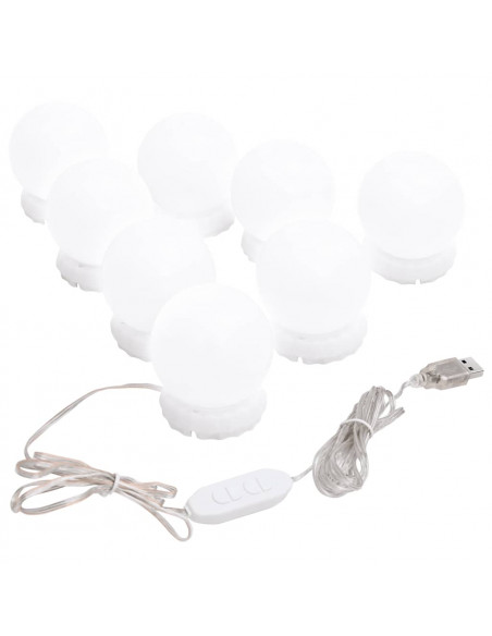 Specchio da Parete Rettangolare con Luci LED in Vetro
