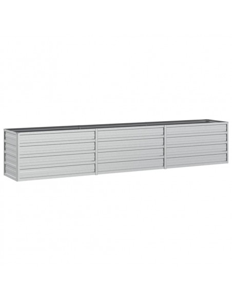 Letto Rialzato Giardino 240x40x45 cm in Acciaio Zincato Argento