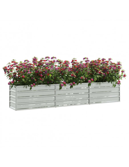 Letto Rialzato Giardino 240x40x45 cm in Acciaio Zincato Argento