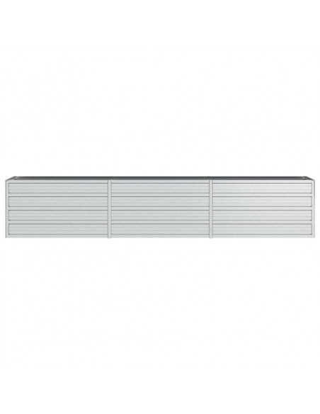 Letto Rialzato Giardino 240x40x45 cm in Acciaio Zincato Argento