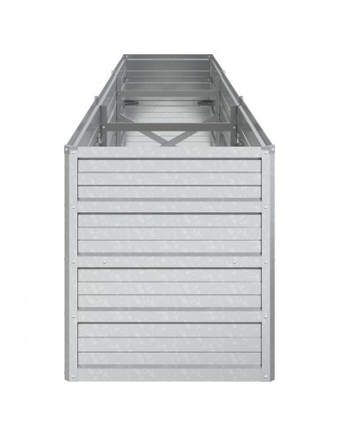 Letto Rialzato Giardino 240x40x45 cm in Acciaio Zincato Argento