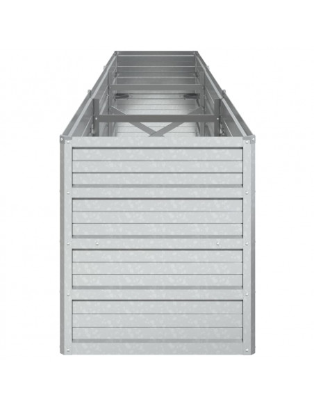Letto Rialzato Giardino 240x40x45 cm in Acciaio Zincato Argento