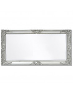 Specchio da Parete Stile Barocco 100x50 cm Argento