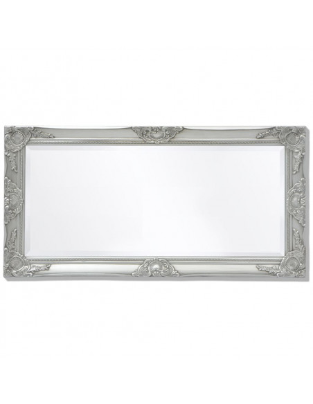 Specchio da Parete Stile Barocco 100x50 cm Argento