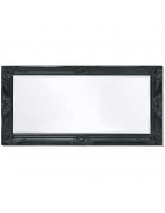 Specchio da Parete Stile Barocco 100x50 cm Nero