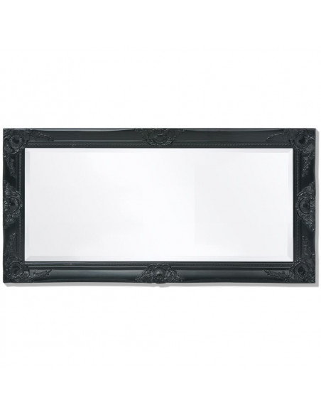 Specchio da Parete Stile Barocco 100x50 cm Nero