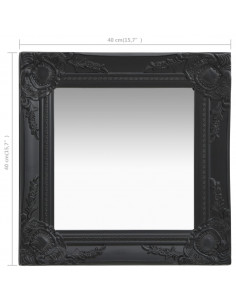 Specchio da Parete Stile Barocco 40x40 cm Nero