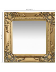 Specchio da Parete Stile Barocco 40x40 cm Oro