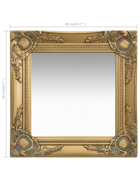 Specchio da Parete Stile Barocco 40x40 cm Oro