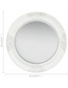 Specchio da Parete Stile Barocco 50 cm Bianco