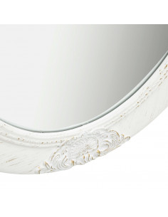 Specchio da Parete Stile Barocco 50x70 cm Bianco