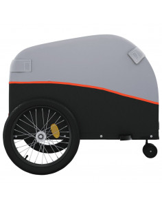 Rimorchio da Bici Nero e Arancione 45 kg in Ferro 2