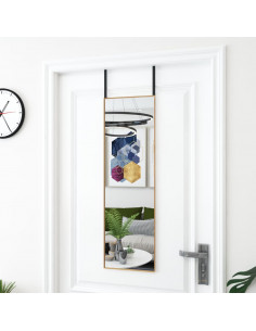 Specchio da Porta Oro 30x100 cm in Vetro e Alluminio