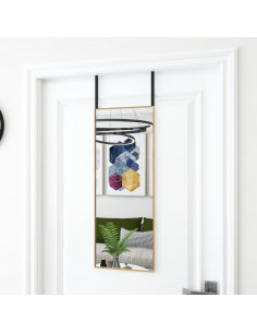 Specchio da Porta Oro 30x80 cm in Vetro e Alluminio