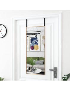 Specchio da Porta Oro 40x100 cm in Vetro e Alluminio