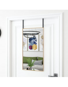 Specchio da Porta Oro 40x80 cm in Vetro e Alluminio