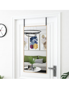 Specchio da Porta Oro 50x100 cm in Vetro e Alluminio