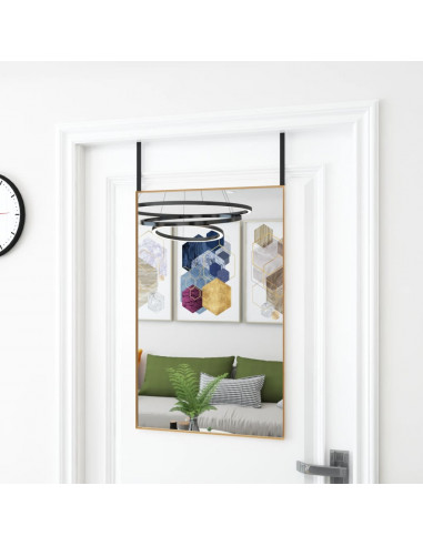 Specchio da Porta Oro 50x80 cm in Vetro e Alluminio