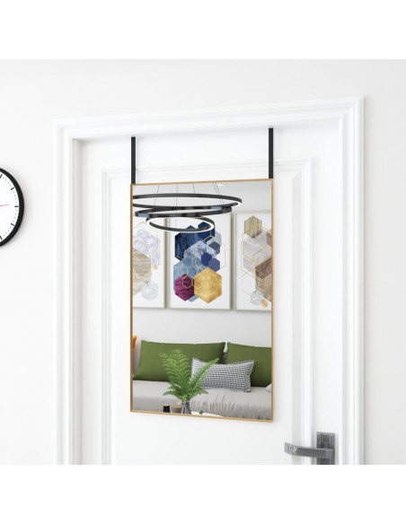 Specchio da Porta Oro 50x80 cm in Vetro e Alluminio