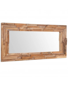 Specchio Decorativo in Legno di Teak 120x60 cm Rettangolare