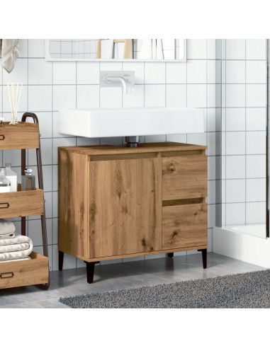 Mobile Sottolavabo Rovere Artigianale 65x33x60 cm in Truciolato