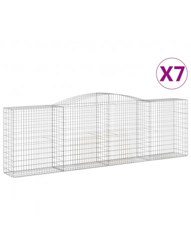 Cesti Gabbioni ad Arco 7 pz 400x50x120/140 cm Ferro Zincato