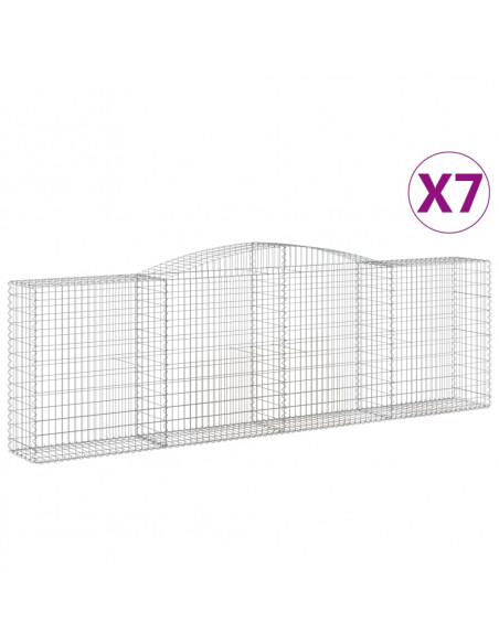 Cesti Gabbioni ad Arco 7 pz 400x50x120/140 cm Ferro Zincato