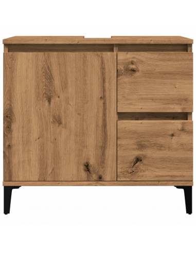 Mobile Sottolavabo Rovere Artigianale 65x33x60 cm in Truciolato